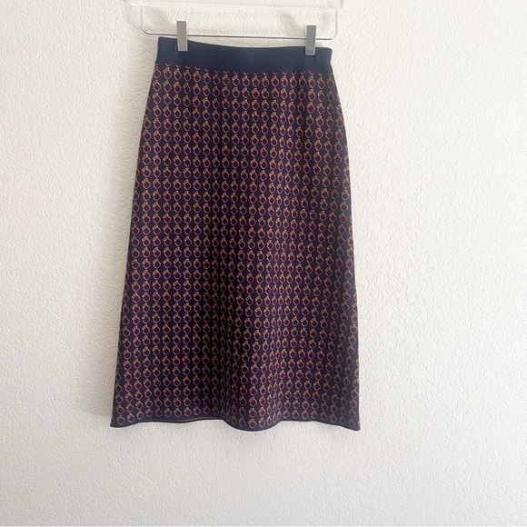 J CREW Geo Ring Midi Merino Wool Blend Skirt Size XXS - Picture 4 of 13